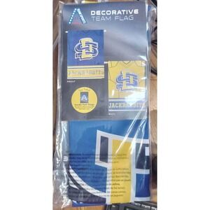 DECORATIVE TEAM FLAG 29" X 43" TWOSIDED SUEDE FOIL FLAG South Dakota Jackrabbits